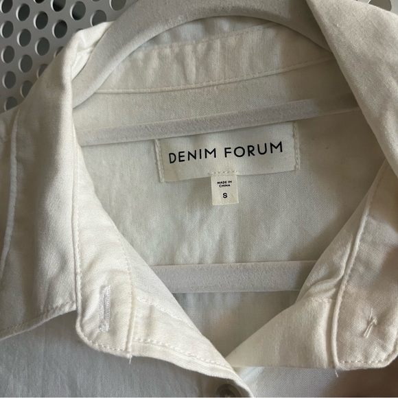 Aritzia Denim Forum The Jane Shirt Button Down Size Small White Cotton Chambray - Picture 3 of 12